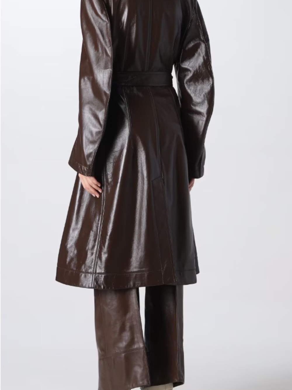 Bottega Veneta Brown Leather Belted Trench Coat (NWT) - Picture 6 of 13